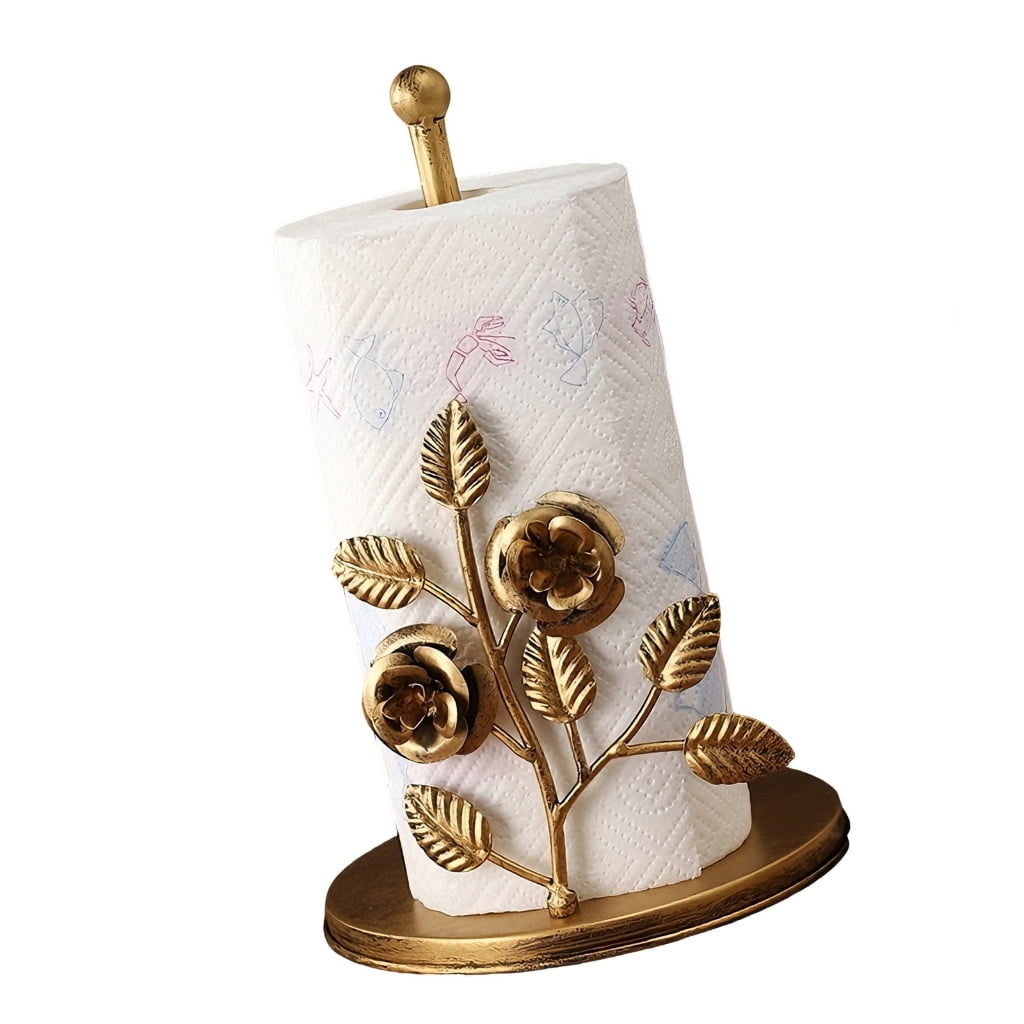 7829 Rusts Proof Iron Paper Towel Holder Freestanding Towel Stand Not Drill Need Easy to Use for Kitchen & Bathroom Areas