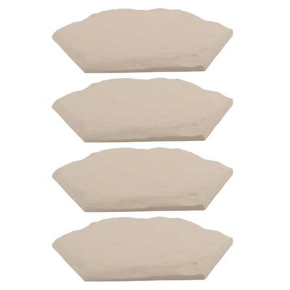7829 Set of 4 Artificial Rock Stepping Stones Nonslip Textured Interlocking Pathway Tile for Patios Yard Outdoor Decoration