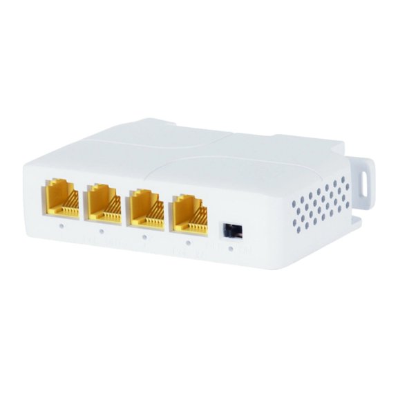 7829 Space Saving Power over Ethernet 4 Port Networking Extender with Plugs and Play Feature