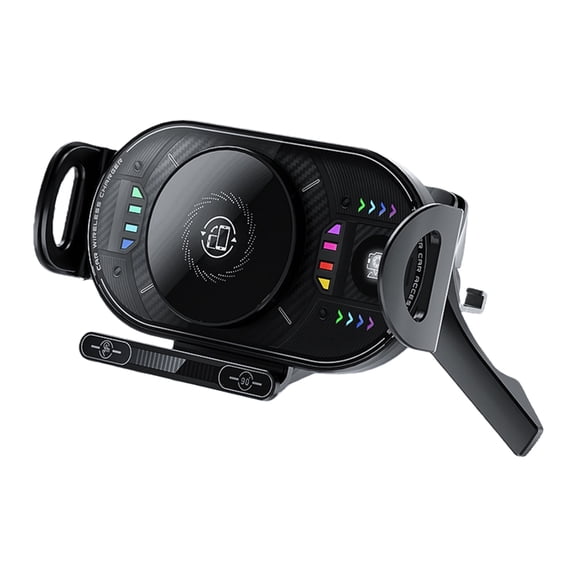 Car Phone Holder Stand Builtin 15W Wireless Chargers Universal Compatibility