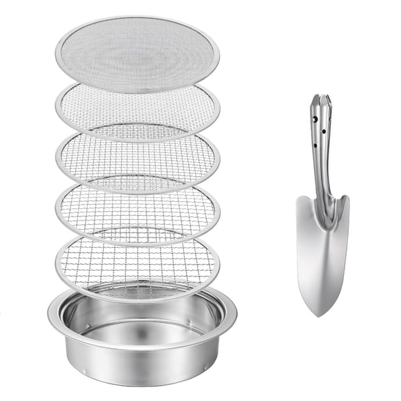 Heavy Duty Soil Screening Tool with 5 Different Meshes Sizes Compost Sieve for Optimal Particle Separation in Gardening