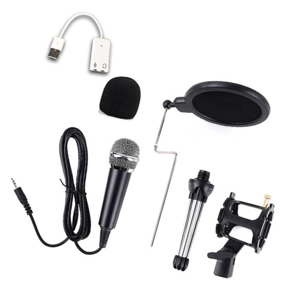 7829 Studio Grade USB Microphones Kit Double Band Noise Reduction 9 Vocal Effects Metal