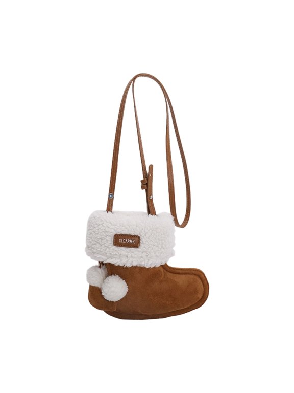 7829 Suedes Crossbody Bag Women Fall Winter Christmas Boot Shape Shoulder Bag