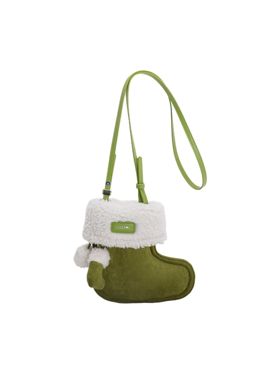 7829 Suedes Crossbody Bag Women Fall Winter Christmas Boot Shape Shoulder Bag