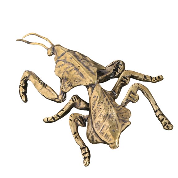 7829 Symbolic Brasses Praying Mantis Sculpture Representing Courage Wisdoms and Fortune