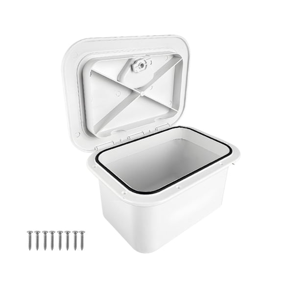 7829 Tackle Box Organizers Fishing Tackle Organizers Container White Marine Deck Storage Box Lockable Embedded Tool Box