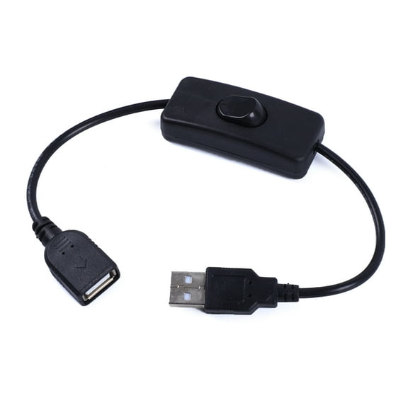 7829 USB Switch Line USB Cable with On /Off Switch Line 30CM/11.8inches Black/ White