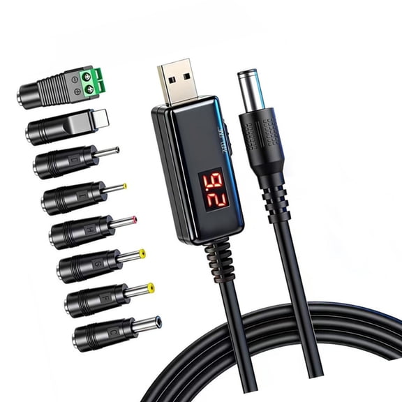 7829 USB to DC5.5mm 5V/9V/12V Boost Charging Cable 8 Adapter Universals Compatibility