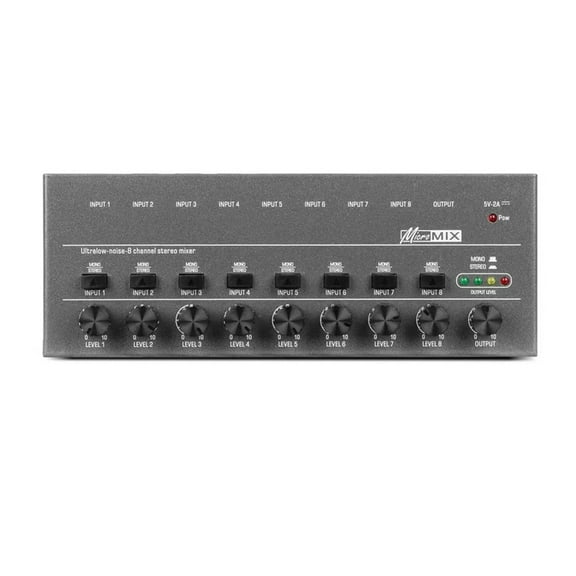 7829 Ultra-Low-Noise 8-Channel Line Mixer Mini Mixer Audio Type-C Powered Mixer for Electronic Instruments,Computers