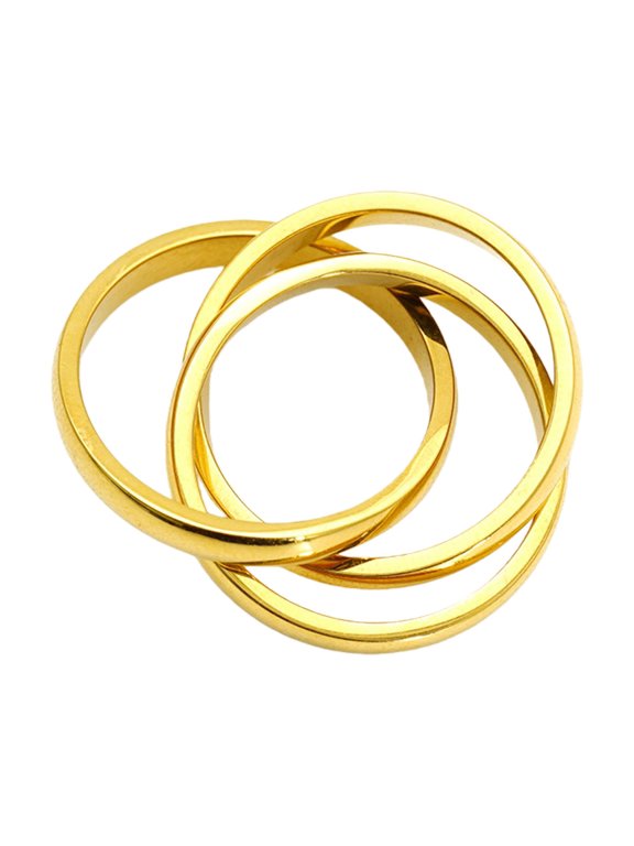 7829 Unisex Stainless Steel Geometric Rings With Triple Available in Sizes 6 7 8 for Stacking and Couples