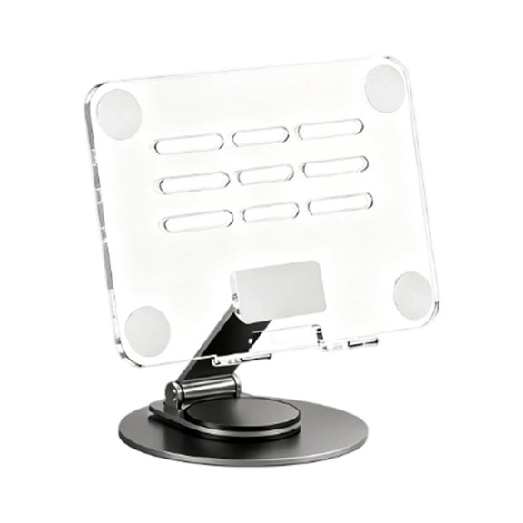 7829 Universal Tablet Stand With 360 Rotation Metal Construction And Clear Acrylic Base Tablet Mount Holder