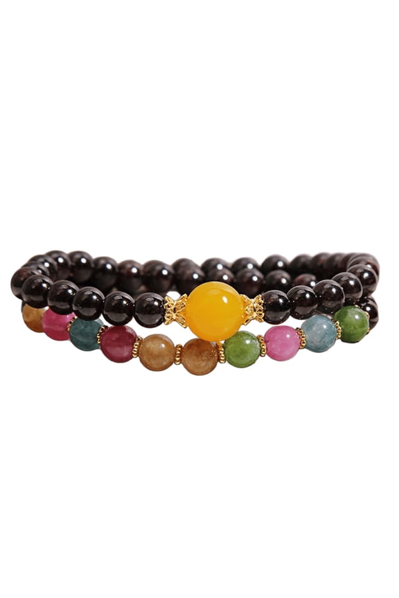 7829 Versatile Double Loop Garnets Bracelet Stackable Design For Everyday Style And Confidence Boosting Energy