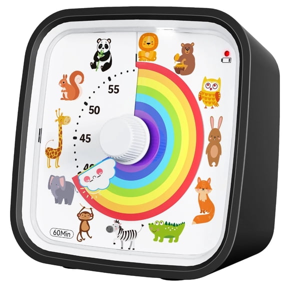 7829 Visual Study Timer 60 Minutes Countdowns Pomodoros Timer With Rainbow Disk For Classrooms And Home Use Battery Operated