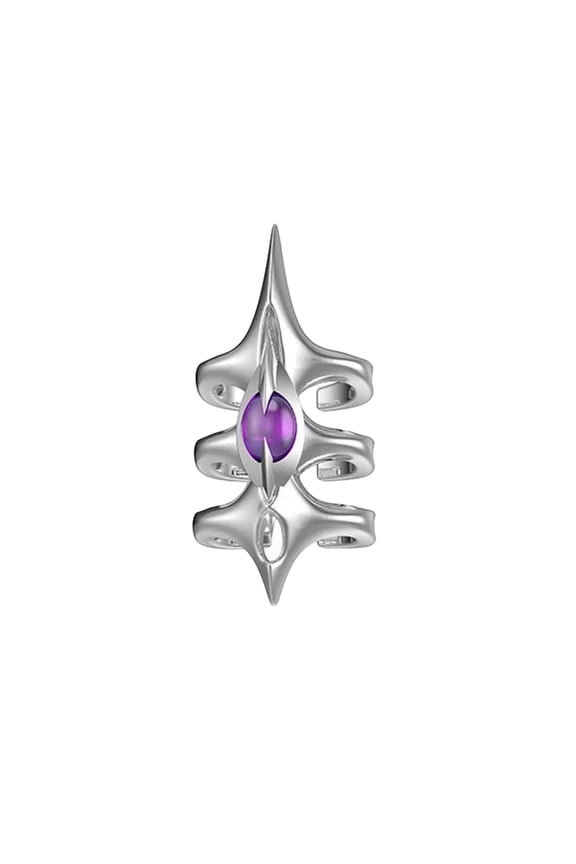 7829 Wide Themed Pointed Rings Three Adjustable Layers for Stylish Niche Styles