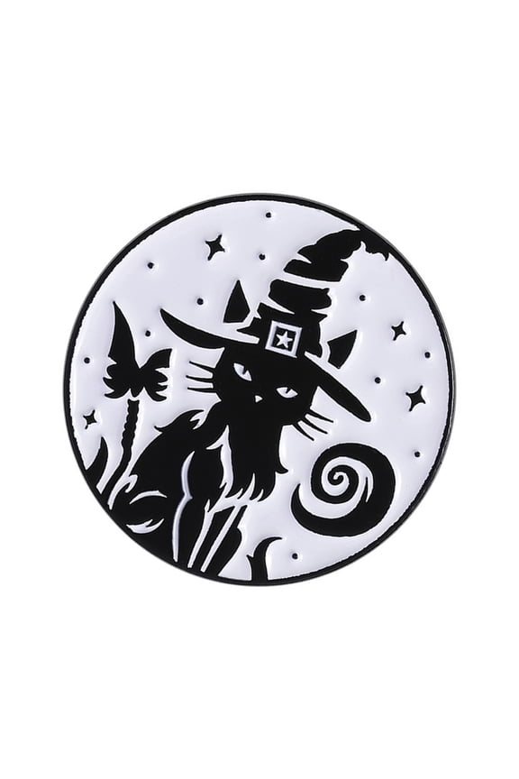 7829 Witch Brooch Gothic Enamel Pin Punk Styles Black Cats Designs Jewelry Accessory ForHa110weenOutfit Decoration