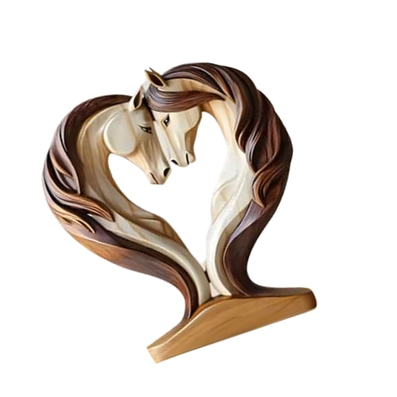 7829 Wood Horses Sculptures Paperweight Horse Figurines Ornament Horse Head Statues