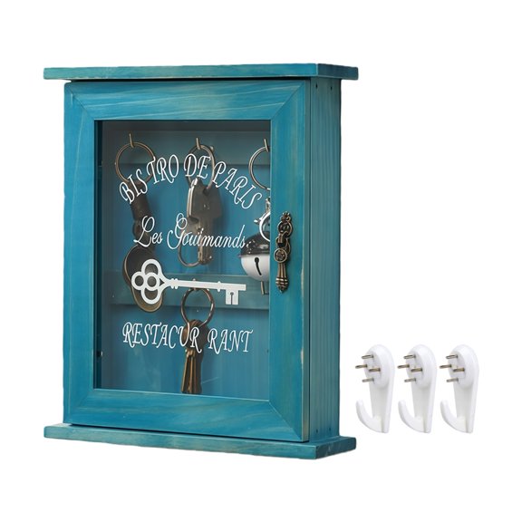7829 Wood Wall Key Rack For Household Storage Wall Mounted Storage Container Entryway