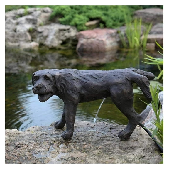 78310 Naughty Dog Pond and Garden Water Fountain, Brown