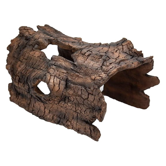 MMHWT Koi Predator Control Faux Log Fish Cave, Brown