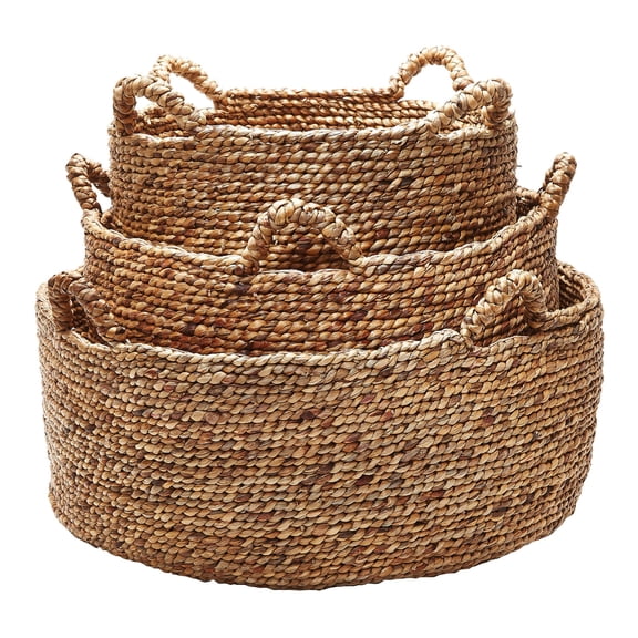 Elk Home Natural Low Rise Basket - Set of 3, Made from Metal, Galvanized Finish