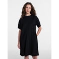 thumbnail image 1 of Time and Tru Women's Seamed Mini Dress with Short Sleeves, Sizes XS-XXXL, 1 of 6