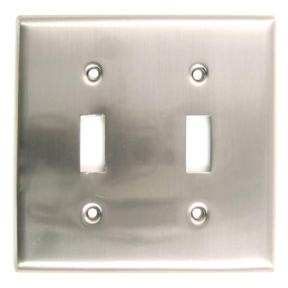 785SN Double Toggle Switch Plate Satin Nickel Finish