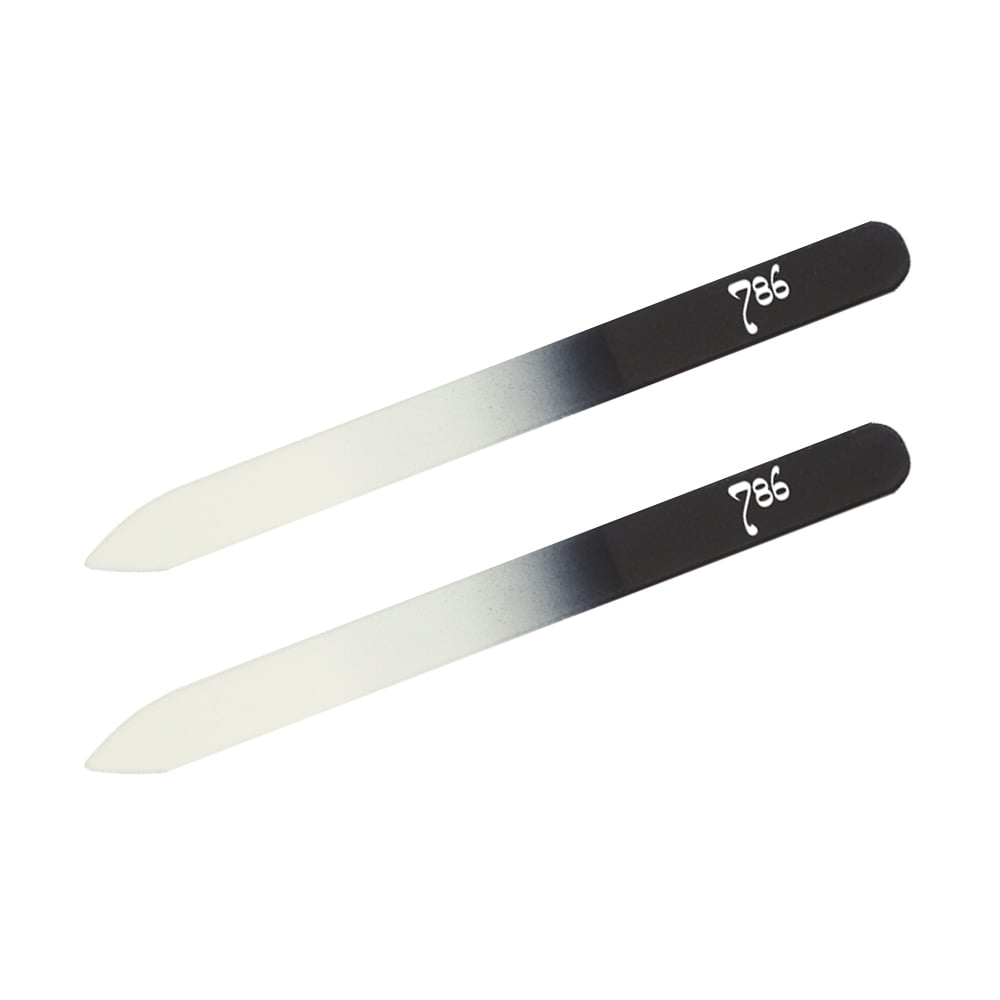 786 Cosmetics Black Nail Files - 2 Piece Crystal Glass Nail Files Set