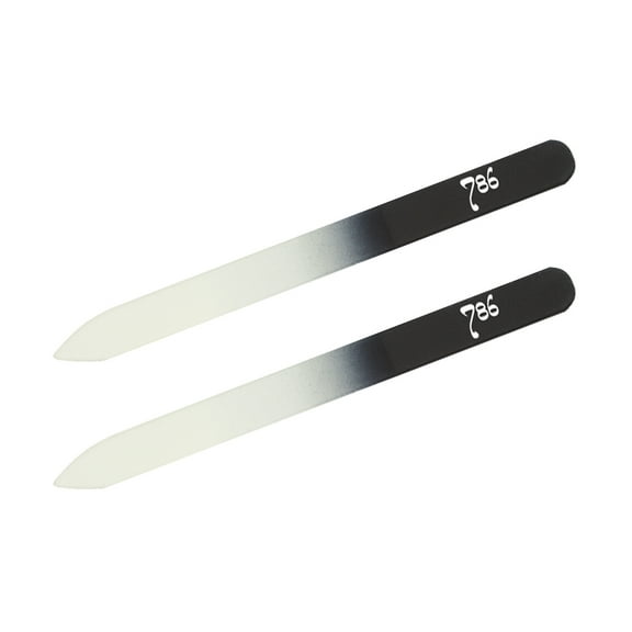 786 Cosmetics Black Nail Files - 2 Piece Crystal Glass Nail Files Set