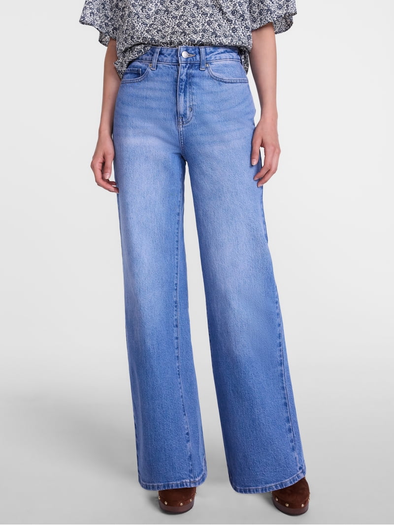 Scenario Women's Wide Leg Jeans, Sizes 0-20 - Walmart.com