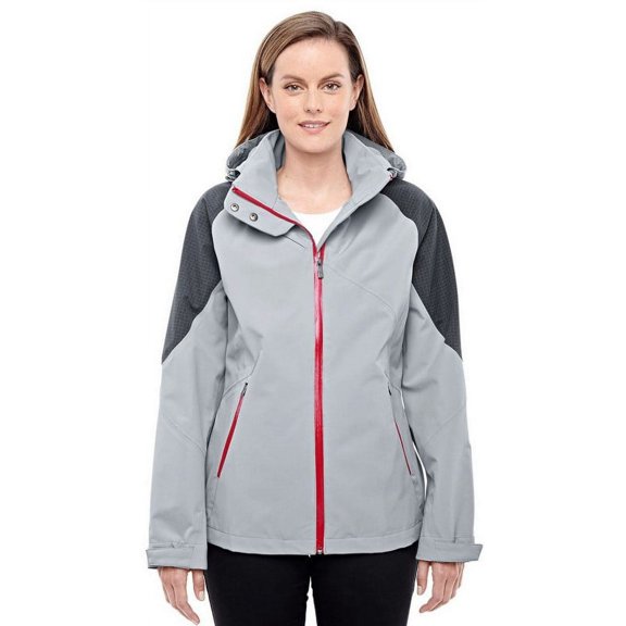 78808 North End Ladies Impulse Interactive Seam-Sealed Shell Platinum/Carbon 2XL