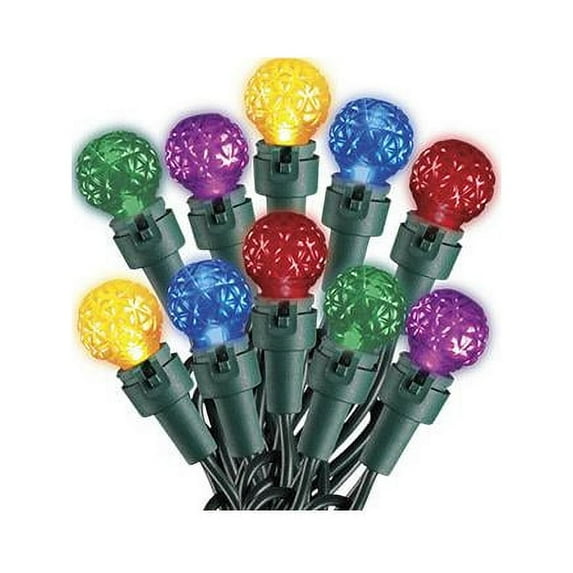 78961-88 LED Christmas Light Set, G15 Multi Color Faceted Glass, 50-Ct.