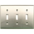 thumbnail image 1 of 789SN Triple Toggle Switch Plate Satin Nickel Finish, 1 of 2