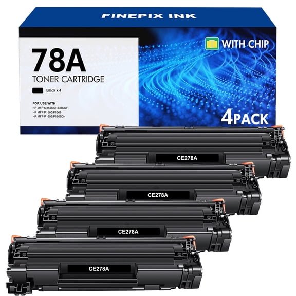 78A Black Toner Cartridge Compatible for HP 78A CE278A Laserjet Pro M1536 M1536DNF P1606DN P1606 P1560 P1566 Printer Ink 4-Pack