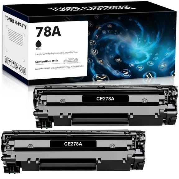 78A Toner Cartridges Black 2-Pack  Compatible for HP 78A CE278A CF278AD P1606dn M1536dnf MFP 1536dnf Printer Ink