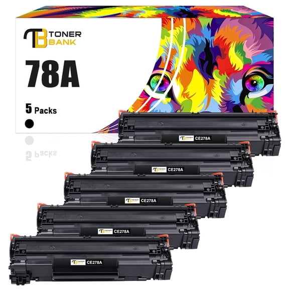 Compatible for HP 78A Toner Cartridge 278A CE278A 1606dn Laserjet Pro laserjet M1536dnf MFP P1606dn 1536dnf P1606 P1566 P1560 M1536 Printer Ink (Black, 5-Pack)