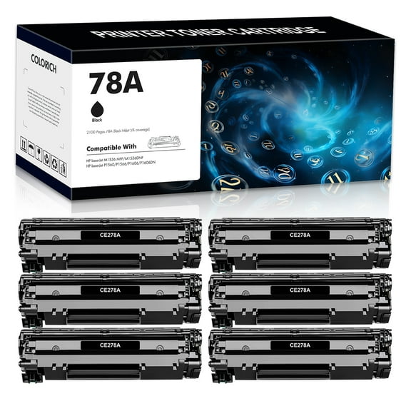 78A Toner Cartridge Compatible for HP 78A CE278A LaserJet P1606DN M1536DNF P1006 P1606 M1536 P1560 P1566 Printer Ink (Black)