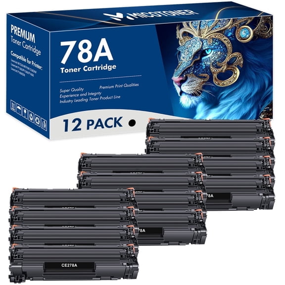 78A Toner Cartridges Compatible for HP 78A CE278A M1536 HP LaserJet P1606 P1606DN MFP M1536DNF M1536 P1560 P1566 Printer Ink | CE278D Black 12-Pack