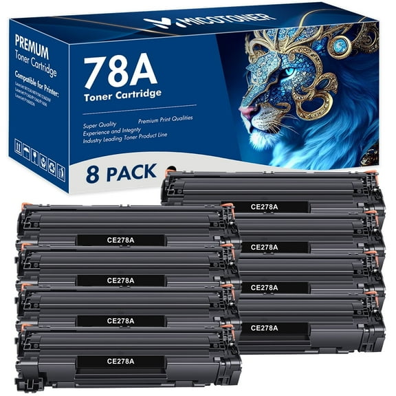 78A Toner Cartridges Compatible for HP 78A CE278A P1606 HP LaserJet P1606 P1606DN MFP M1536DNF M1536 P1560 P1566 Printer Ink | CE278D Black 8-Pack