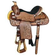 78BH 16 In Western Horse Saddle American Leather Ranch Roping Cowboy Hilason