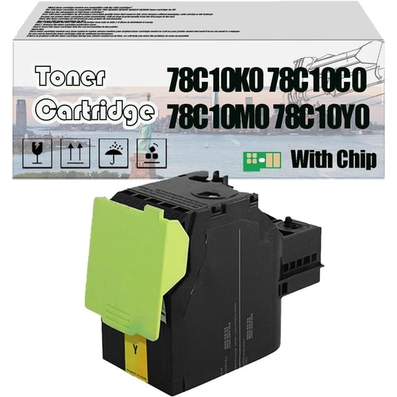 78C10K0 78C10C0 78C10M0 78C10Y0 Toner Cartridge, Compatible for Lexmark CS421dn CS521dn CS622de CX421adn CX522ade CX622de CX625adhe CX625ade Printers