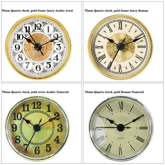 78MM Clock Quartz Movement Round Clocks Face Insert Classic Clock Craft Roman Numerals Watch Handmade DIY Replacement Part D Smile Home