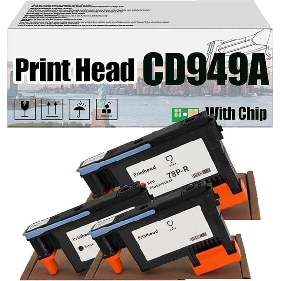 78P-B CG340A 78P-BL CG326A 78P-R CG325A Print Head Printhead, Compatible for HP Wide-Format Printer, High Print Volume with Chip