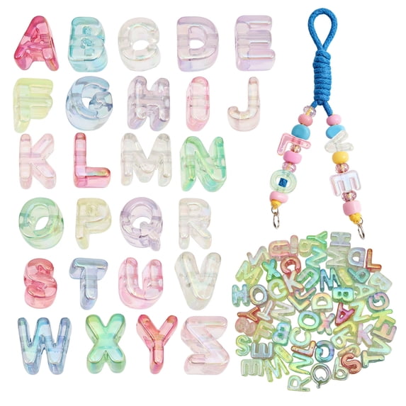 78Pcs 20mm Chunky Letter Beads, 6mm Large Hole Acrylic Alphabet Beads, 3 Full A-Z Sets for Paracord Keychains Bag Charms DIY Craft