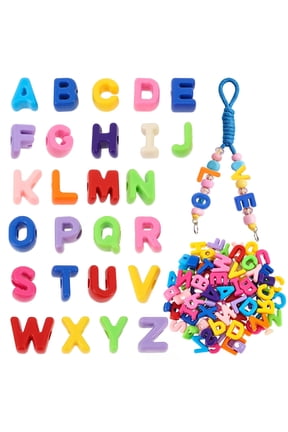 78 Pcs 6mm Large Hole Letter Beads for Paracord, 20mm Chunky Alphabet Letter Bead, 3 Complete A-Z Sets for DIY Craft Bracelet Necklace Bag Charm Keychain