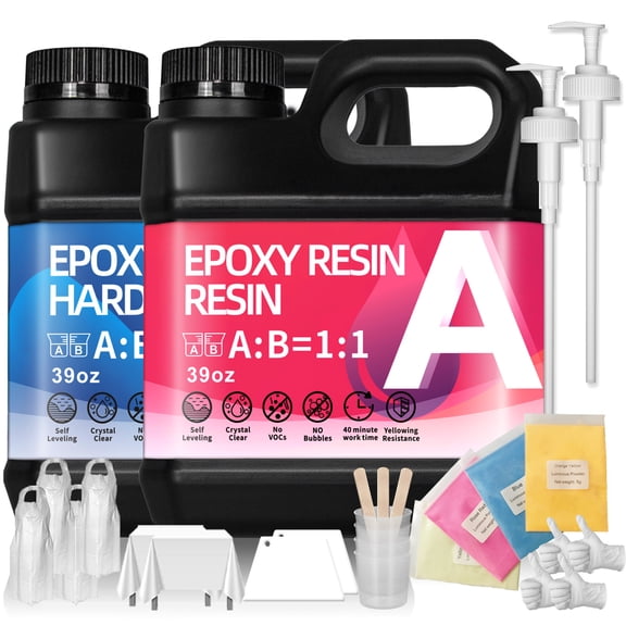 78oz High-Transparency Epoxy Resin with 4 Glow Powders, No Bubbles, Self-Leveling, Easy for Beginners