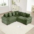 thumbnail image 1 of 79.1''x79'.1' Oversized Cloud Modular Sectional Sofa|Convertible Corduroy Couch|Deep Seat|Extra-Wide Armrests|10 Throw Pillows|Ergonomic Design|Easy Assembly|for Living Room,Apartment - Green, 1 of 9