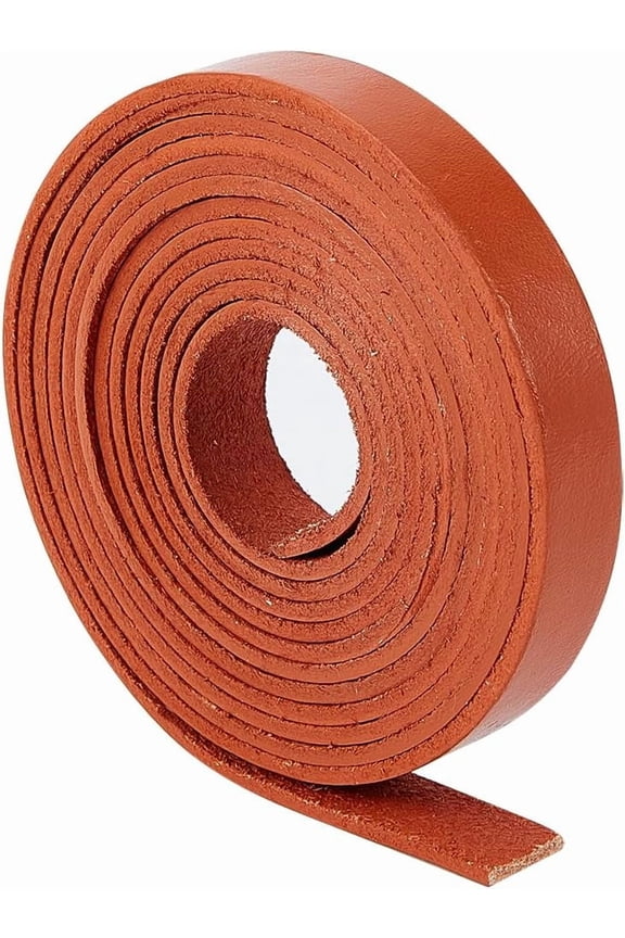 79"/2m x 0.5"/12.5mm Genuine Leather Strips 2mm Thick Cowhide Leather Strap Flat Leather Cord Braiding Thread Rope for Jewelry Making Boot Lace Keychains DIY Crafts Saddle Brown Saddle Brown