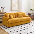 thumbnail image 1 of 79.3" Corduroy Sofa, Loveseat Sleeper Sofa, Comfy Corduroy Couch with Two Pillow, Small Sofa for Small Space/Apartment/Office, Orange, 1 of 9