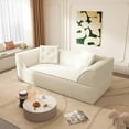 thumbnail image 1 of 79.5'' Futon Sofa Bed, Foldable Sleeper Sofa, Chenille Boneless Couch, 3-in-1 Modern Convertible Loveseat with 2 Pillows, Deep Seat, Folding Couches for Living Room, Apartment, Bedroom, Beige, 1 of 9