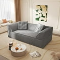thumbnail image 1 of 79.5'' Futon Sofa Bed, Foldable Sleeper Sofa, Chenille Boneless Couch, 3-in-1 Modern Convertible Loveseat with 2 Pillows, Deep Seat, Folding Couches for Living Room, Apartment, Bedroom, Gray, 1 of 9